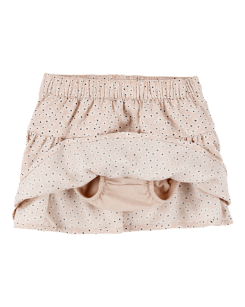 Baby Floral Pull-On Ruffle Skort - Tan, 
