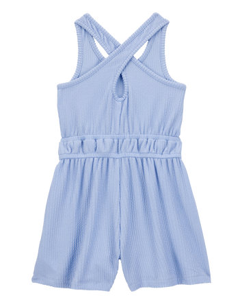 Kid Ribbed Textured Romper - Blue, 