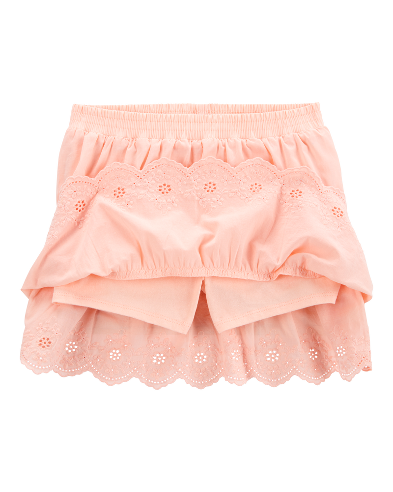 Kid 2-Piece Cinched Fashion Top & Eyelet Skort Set, image 5 of 6 slides