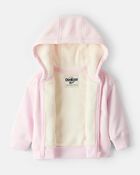 Baby Girl 2-Piece Hooded Zip-Up Jacket & Joggers Set - Pink, image 3 of 8 slides