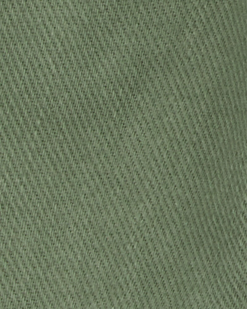 Toddler Pull-On Cotton Shorts - Olive, image 5 of 6 slides