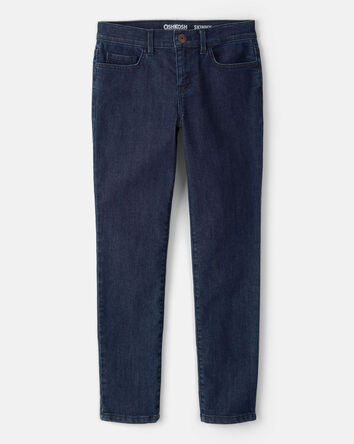 Kid Dark Blue Wash Skinny-Leg Jeans, 