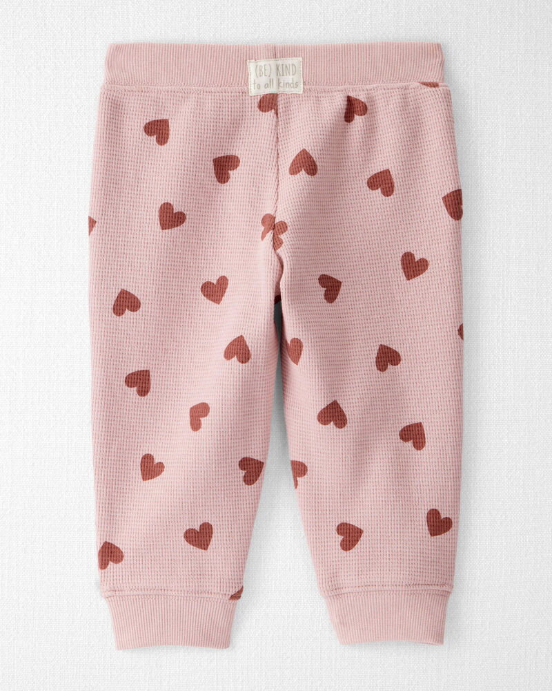 Baby Waffle Knit Set Made with Organic Cotton in Heart Print, image 2 of 5 slides