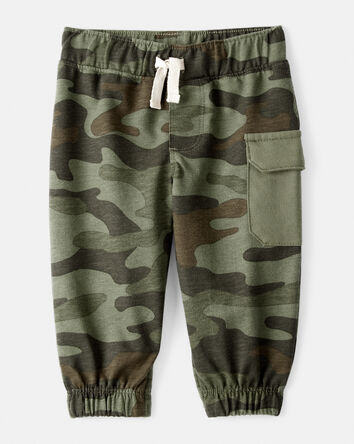 Baby Boy Camping Camo Cotton Long-Sleeve Bodysuit & Pant Set - Green/Beige, 