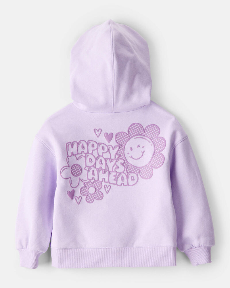 Toddler Girl 2-Piece DayDream Fleece Flower Graphic Long-Sleeve Hoodie & Pant Set - Purple, image 5 of 8 slides
