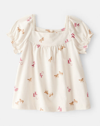 Toddler Girl Cowgirl Print Short-Sleeve Top - Cream, 