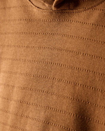 Toddler Boy Cotton Long-Sleeve Hooded Top - Brown, 