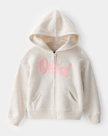 Toddler OshKosh Fleece Logo Zip Jacket - Oatmeal, 