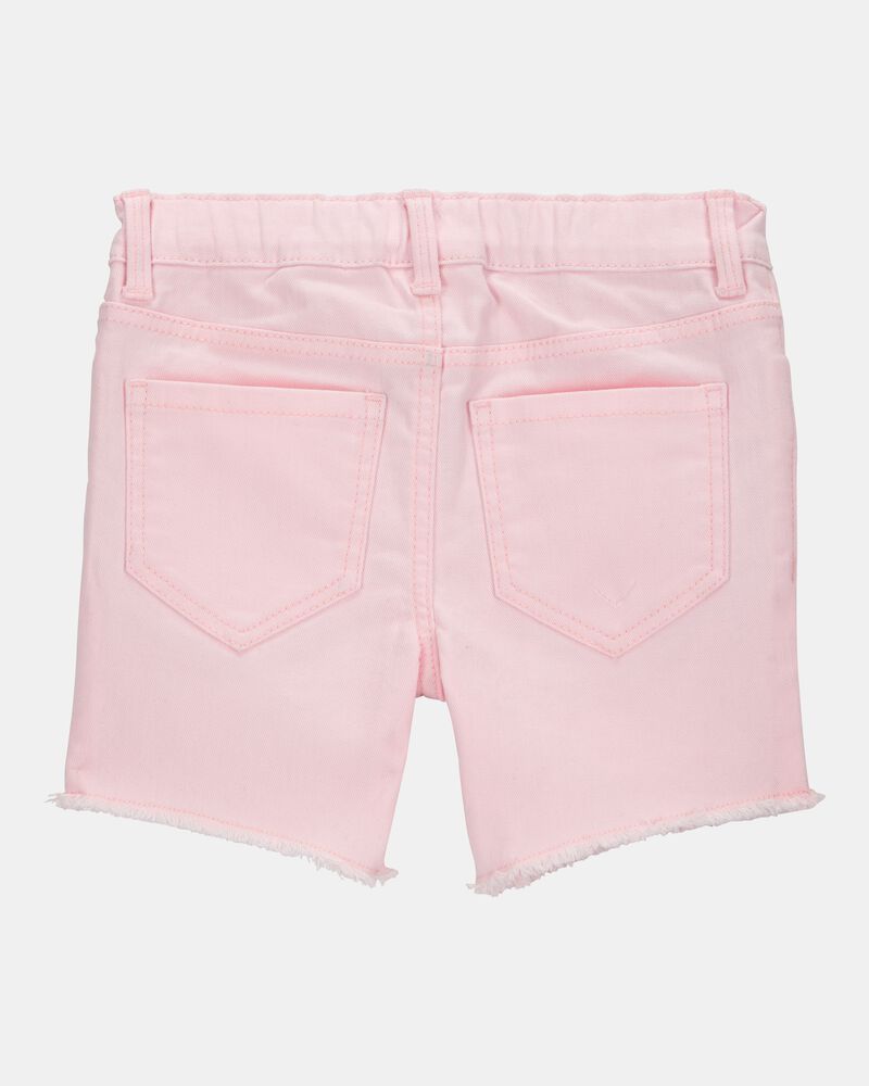 Toddler Iconic Denim Shorts: Frayed Hem - Pink, image 4 of 6 slides