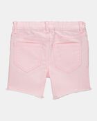 Toddler Iconic Denim Shorts: Frayed Hem - Pink, image 4 of 6 slides