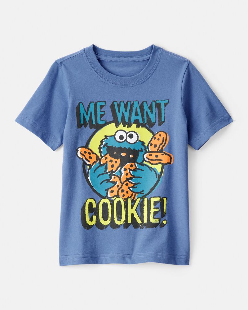 Toddler Boy Sesame Street Cookie Monster Short-Sleeve Graphic Tee - Blue, image 1 of 2 slides
