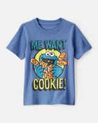Toddler Boy Sesame Street Cookie Monster Short-Sleeve Graphic Tee - Blue, image 1 of 2 slides