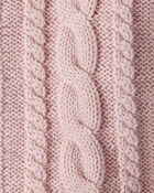 Baby Girl Organic Cotton Cable Knit Cardigan, image 3 of 4 slides