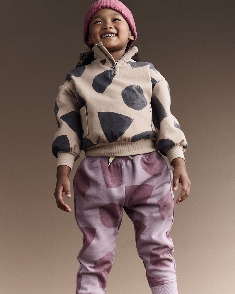 Toddler City Park&trade; Jogger Pant with Shapes - Mauve, image 4 of 7 slides