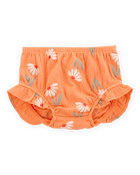 Baby Girl 3-Piece Floral  Outfit Set - Orange/White, image 2 of 6 slides