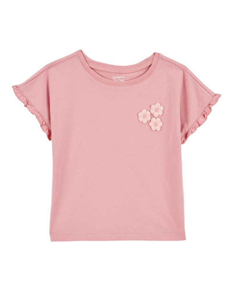 Toddler Girl Short-Sleeve Fashion Top - Pink, image 1 of 3 slides