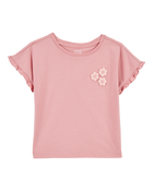 Toddler Girl Short-Sleeve Fashion Top - Pink, image 1 of 3 slides