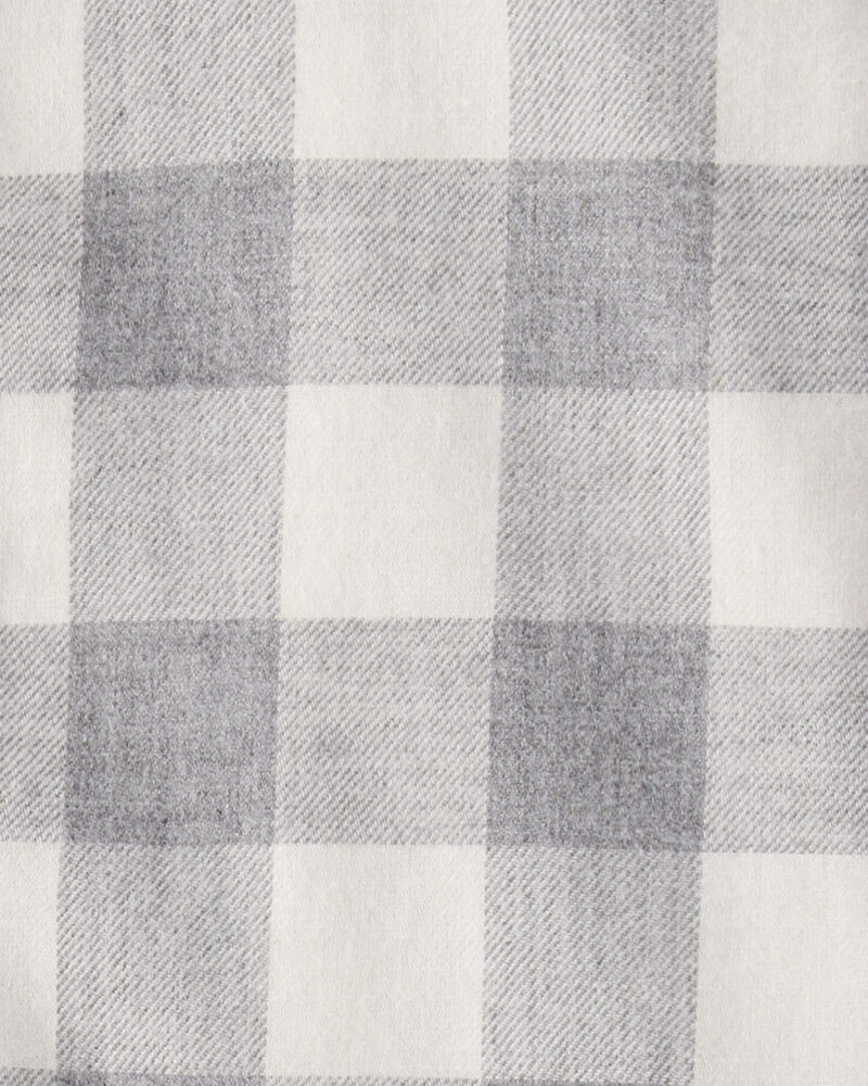 Toddler Boy Plaid Cotton Long-Sleeve Button-Down Shirt - Grey, image 2 of 3 slides