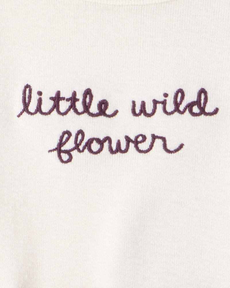 Baby Girl 3-Piece Floral Long-Sleeve Bodysuit & Pant Set - Purple/White, image 5 of 6 slides