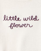 Baby Girl 3-Piece Floral Long-Sleeve Bodysuit & Pant Set - Purple/White, image 5 of 6 slides