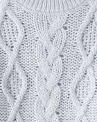 Toddler Girl Metallic Cable Knit Long-Sleeve Sweater - Blue, image 3 of 4 slides