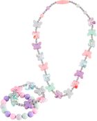 3-Piece Butterfly Necklace & Bracelets Set, image 1 of 3 slides