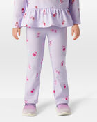 Toddler Girl 2-Piece Floral Long-Sleeve Top & Flared Leggings Set - Purple, image 7 of 8 slides