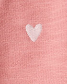 Baby Girl Heart Cotton Long-Sleeve Cardigan Sweater - Pink, image 2 of 3 slides