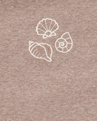 Kid 2-Piece Seashell Graphic Tee & Striped Linen Look-Alike Flowy Pull-On Shorts Set
, image 4 of 7 slides