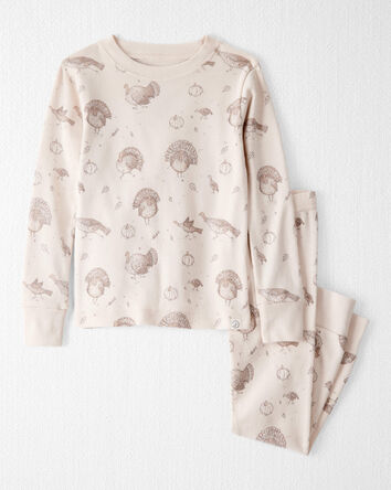 Toddler Organic Cotton Pajamas in Turkey Trot Print, 