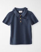 Toddler Organic Cotton Sweater Knit Polo Shirt, image 1 of 4 slides