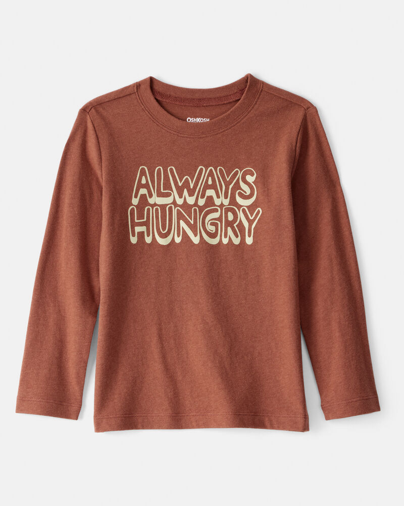 Toddler Boy Always Hungry Long-Sleeve Graphic Tee - Brown, image 1 of 3 slides