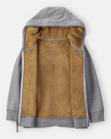 Boys Hooded Zip-Up Jacket - Grey, 