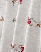 Toddler Santa Sleigh PurelySoft Long-Sleeve 2-Piece Pajamas - Grey, image 2 of 5 slides