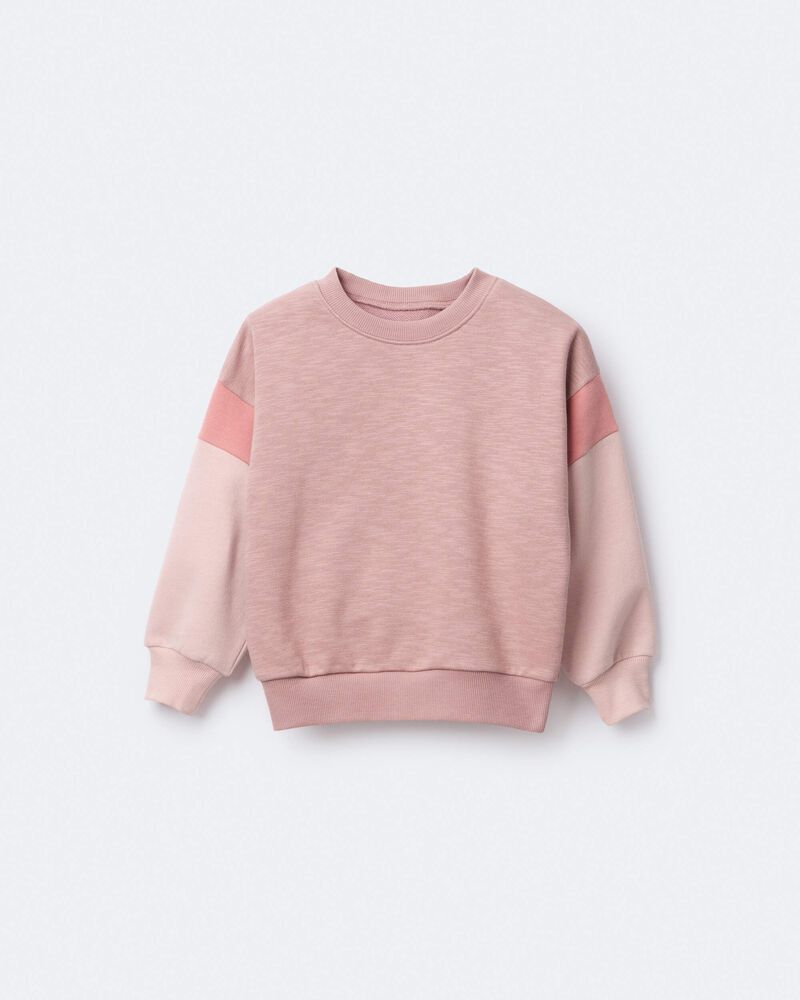 Toddler Girl Colorblock Dolman-Sleeve Sweatshirt - Mauve, image 2 of 6 slides