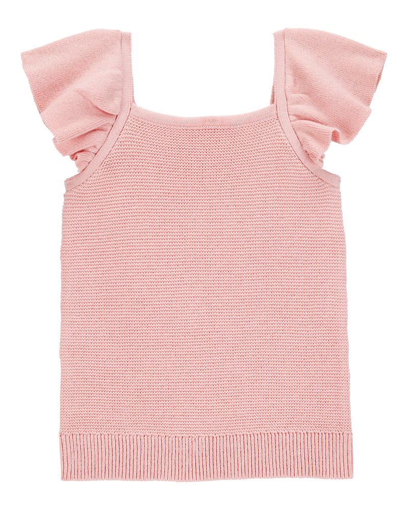 Baby Girl Flutter-Sleeve Rib Tank - Pink, image 1 of 3 slides