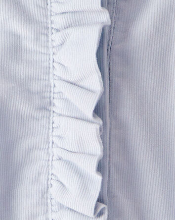 Baby Girl Corduroy Long-Sleeve Fashion Bodysuit - Blue, 