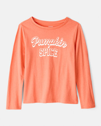 Girls Pumpkin Spice Long-Sleeve Graphic Tee - Orange, 