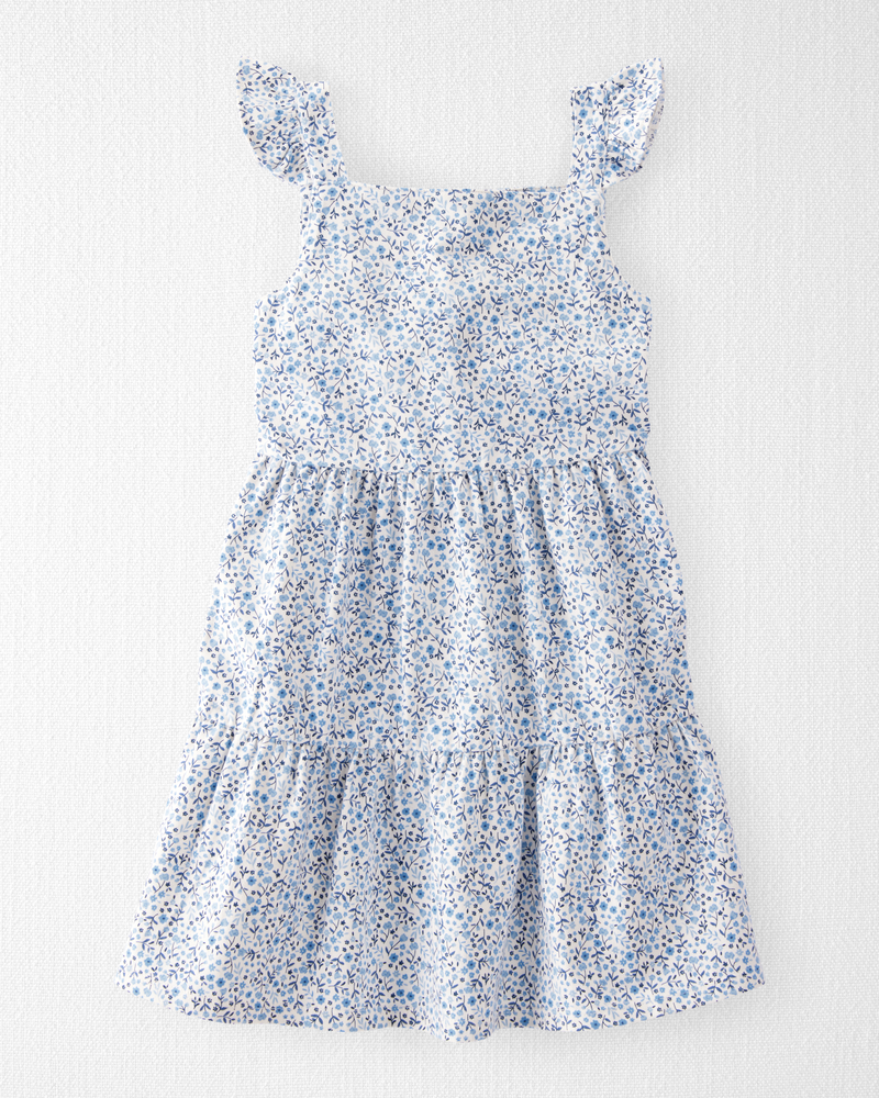 Toddler Organic Cotton Dress in Meadow Bloom Print, image 1 of 5 slides