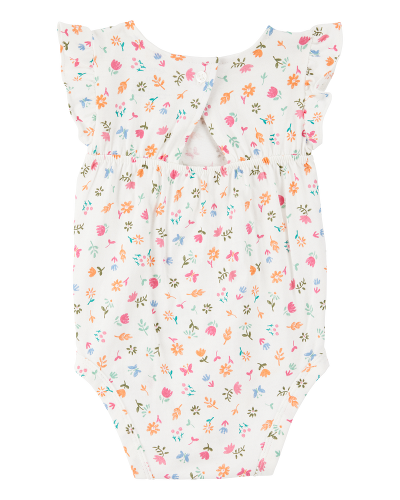 Baby Girl 2-Piece Floral Bodysuit & Diaper Cover Set - Pink, image 2 of 4 slides