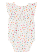 Baby Girl 2-Piece Floral Bodysuit & Diaper Cover Set - Pink, image 2 of 4 slides