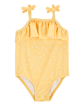 Baby Girl 1-Piece Polka Dot Swimsuit - Yellow, 