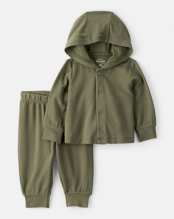 Baby Boy 2-Piece PurelySoft Long-Sleeve Tee & Pant Set - Green, 