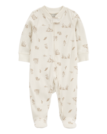 Baby Goose 2-Way Zip Ribbed Sleep & Play Pajamas, 