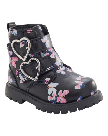 Toddler Butterfly Heart Buckle Boots, 