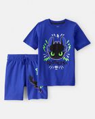 Toddler Boy How To Train Your Dragon Outfit Set - Blue, image 1 of 5 slides
