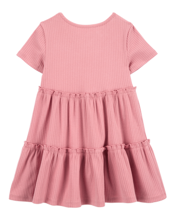 Toddler Solid Short-Sleeve Dress - Pink, 