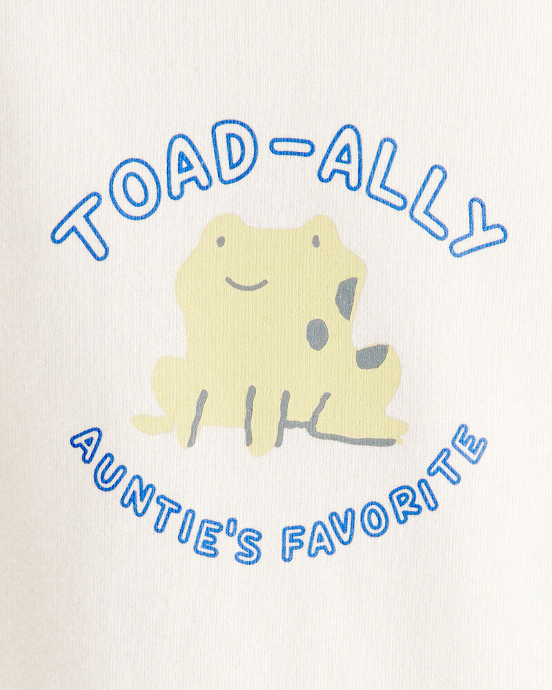 Baby Aunts Favorite Cotton Long-Sleeve Graphic Bodysuit - Ivory, image 2 of 3 slides