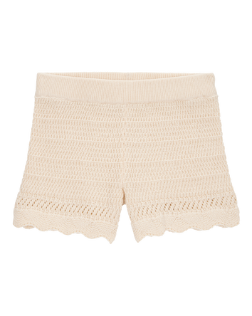 Baby Crotchet Knit Shorts - Ivory, 