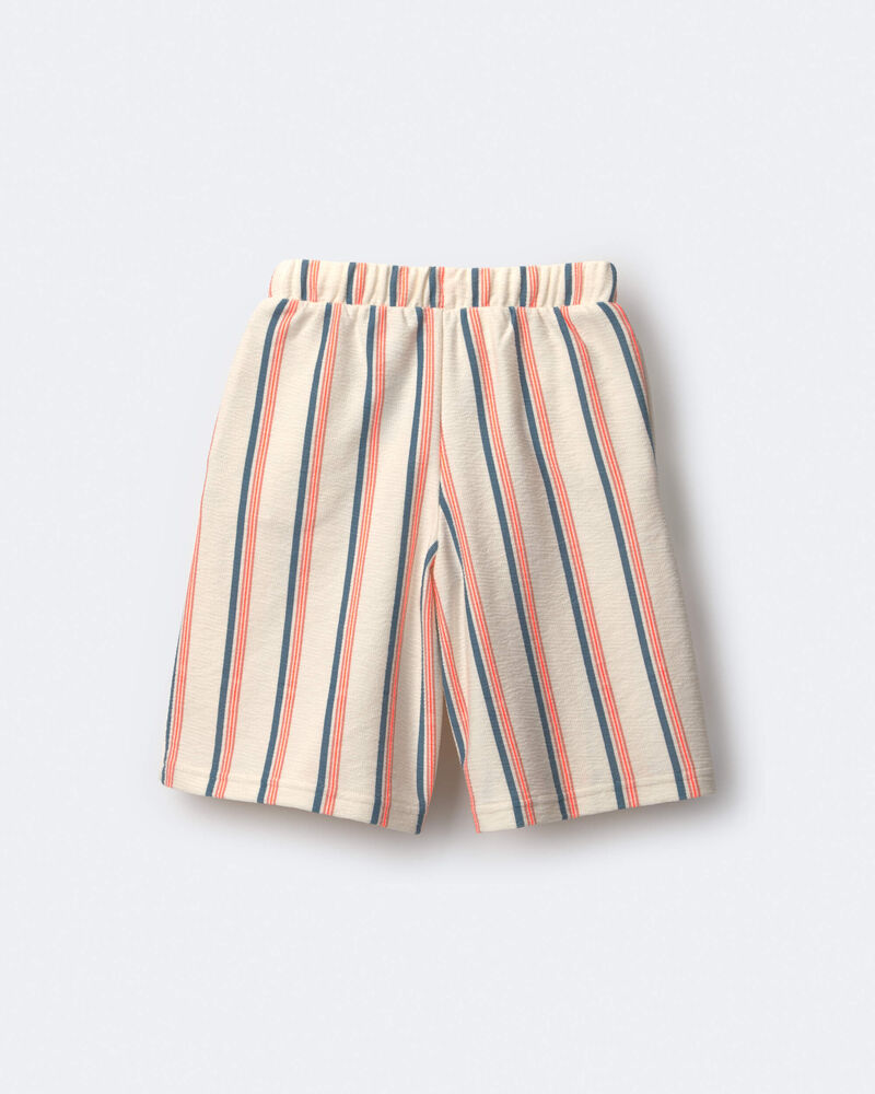 Toddler Girl Wide-Leg Capri Pant in Stripes - Cream, image 6 of 7 slides